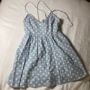 Light blue polka dot dress
